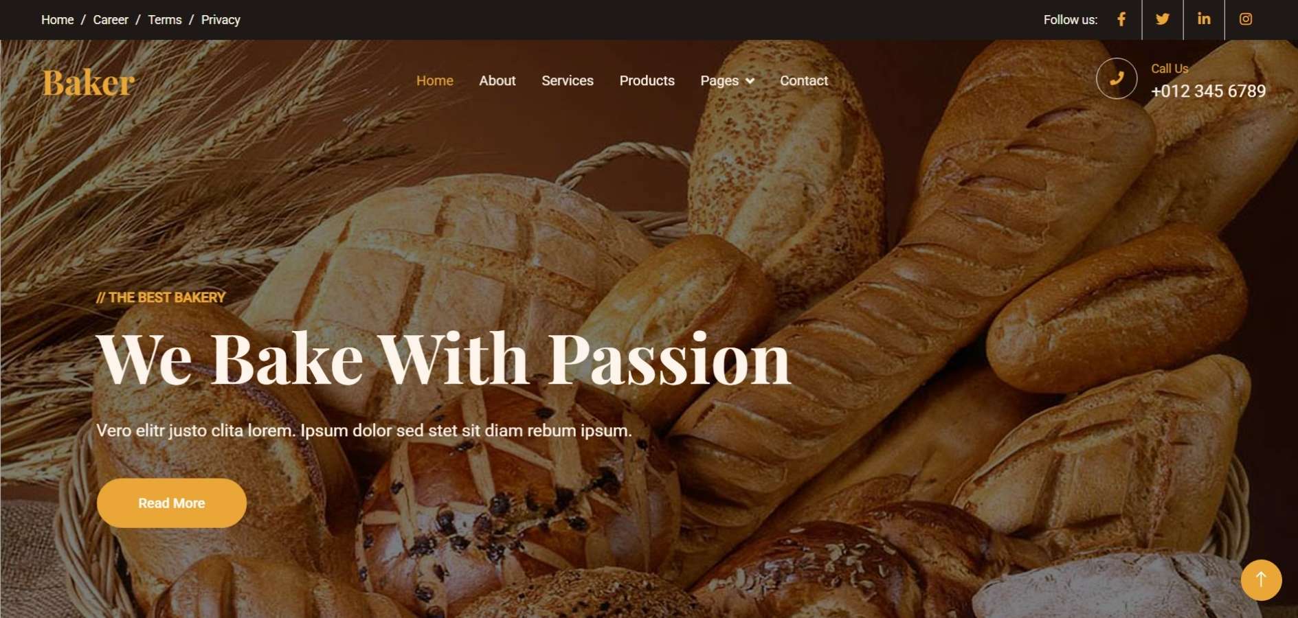 Bakery Website HTML Template Bakery Website HTML Template