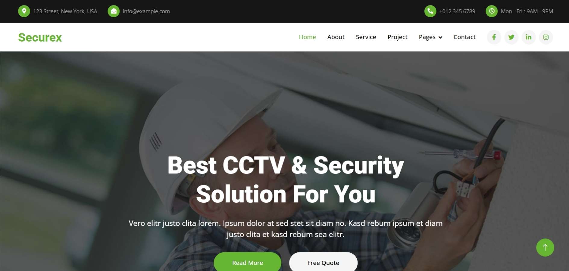 CCTV Camera HTML Template CCTV Camera HTML Template