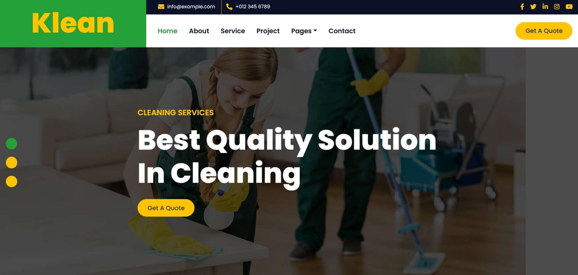 Cleaning Services Website HTML Template Cleaning Services Website HTML Template