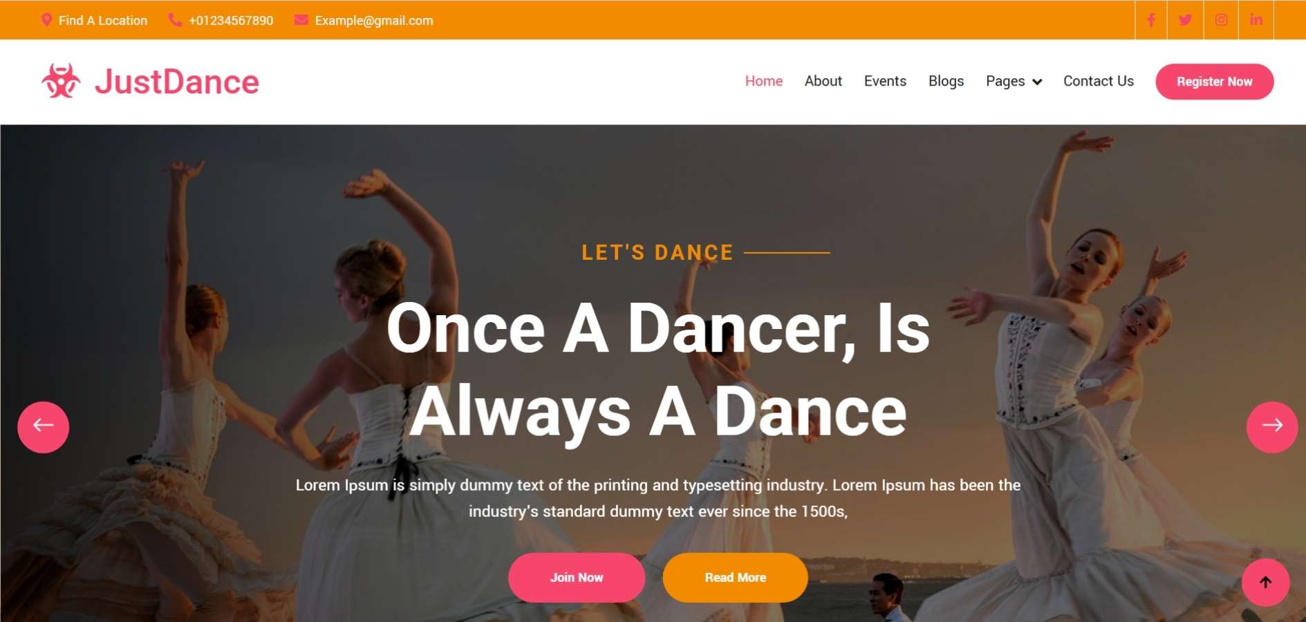 Dance Class Website HTML Template Dance Class Website HTML Template