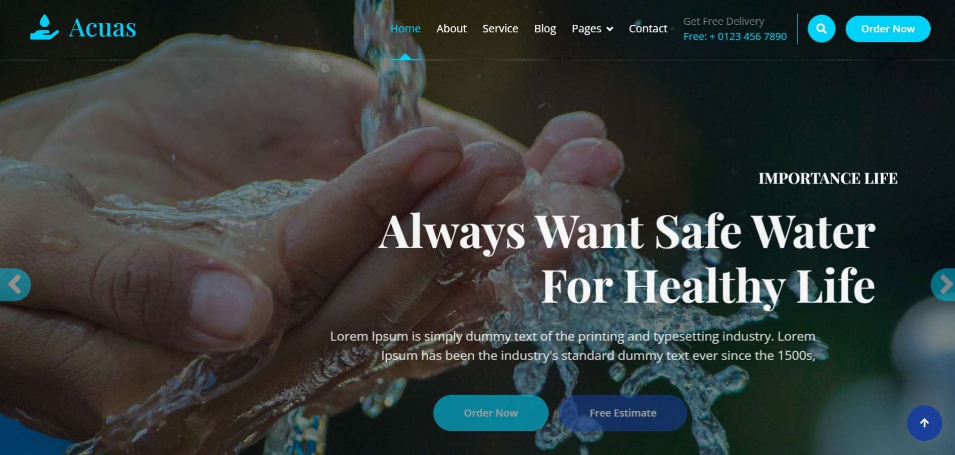 Drinking Water HTML Template Drinking Water HTML Template