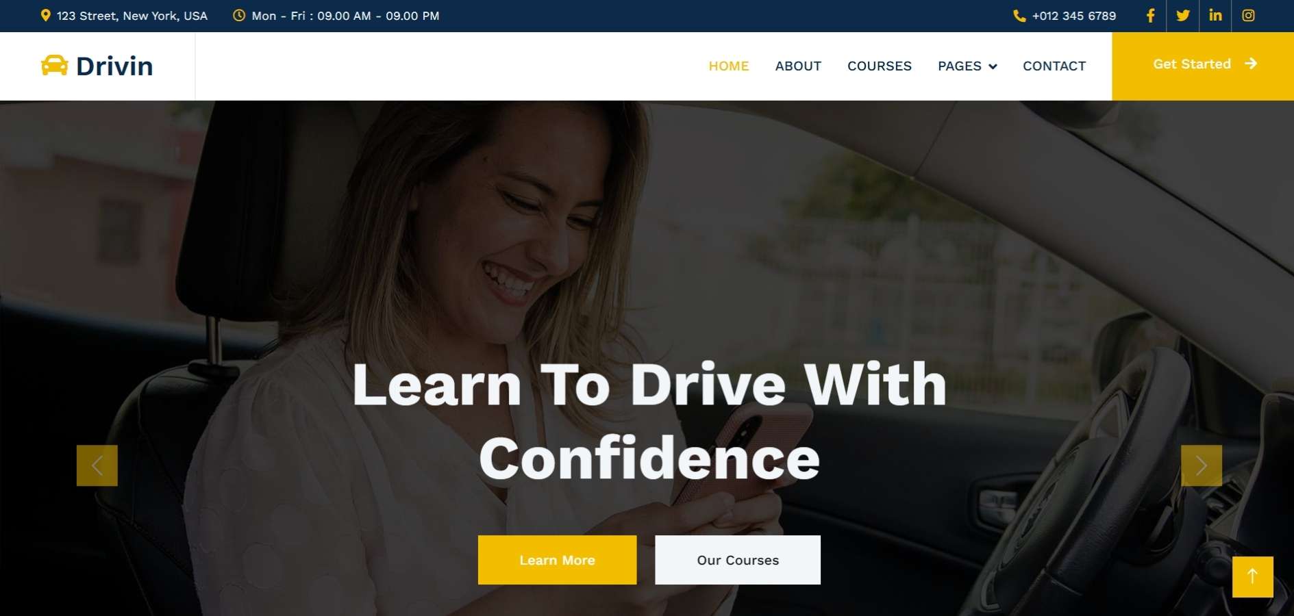 Driving School HTML Template Driving School HTML Template