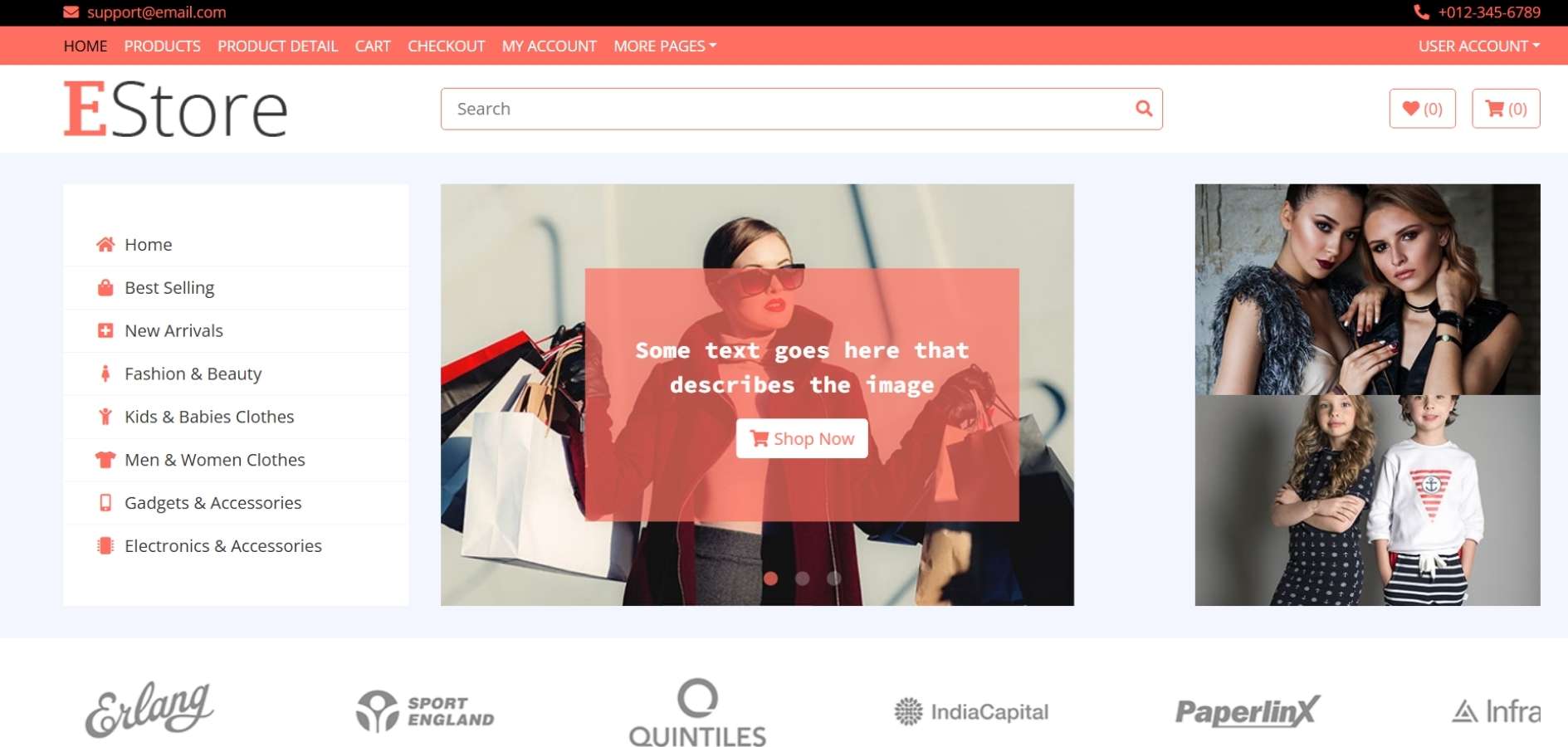 E-commerce HTML Template E-commerce HTML Template
