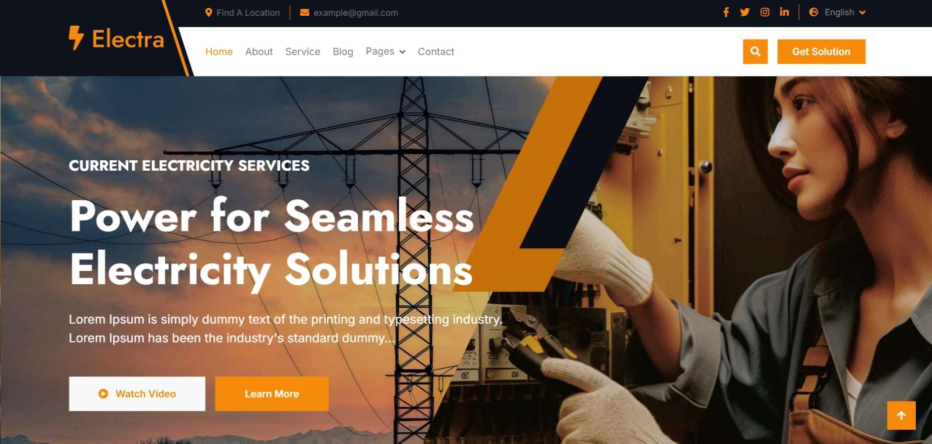 Electrical Services HTML Template Electrical Services HTML Template