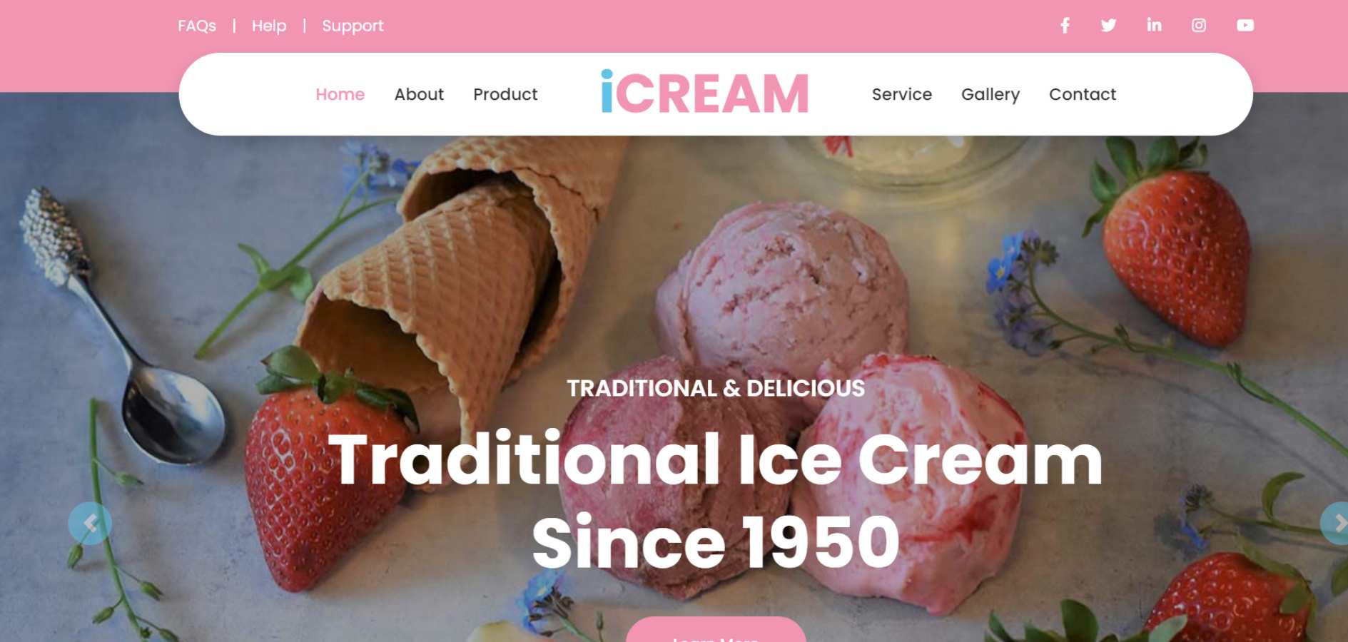 Ice Cream Shop Website HTML Template Ice Cream Shop Website HTML Template