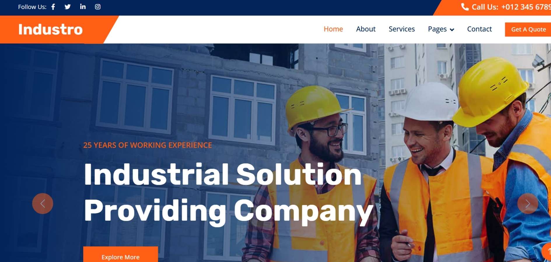 Industrial HTML Template Industrial HTML Template