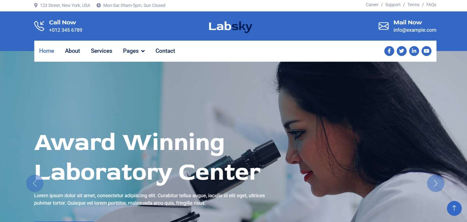 Laboratory HTML Website Template Laboratory HTML Website Template