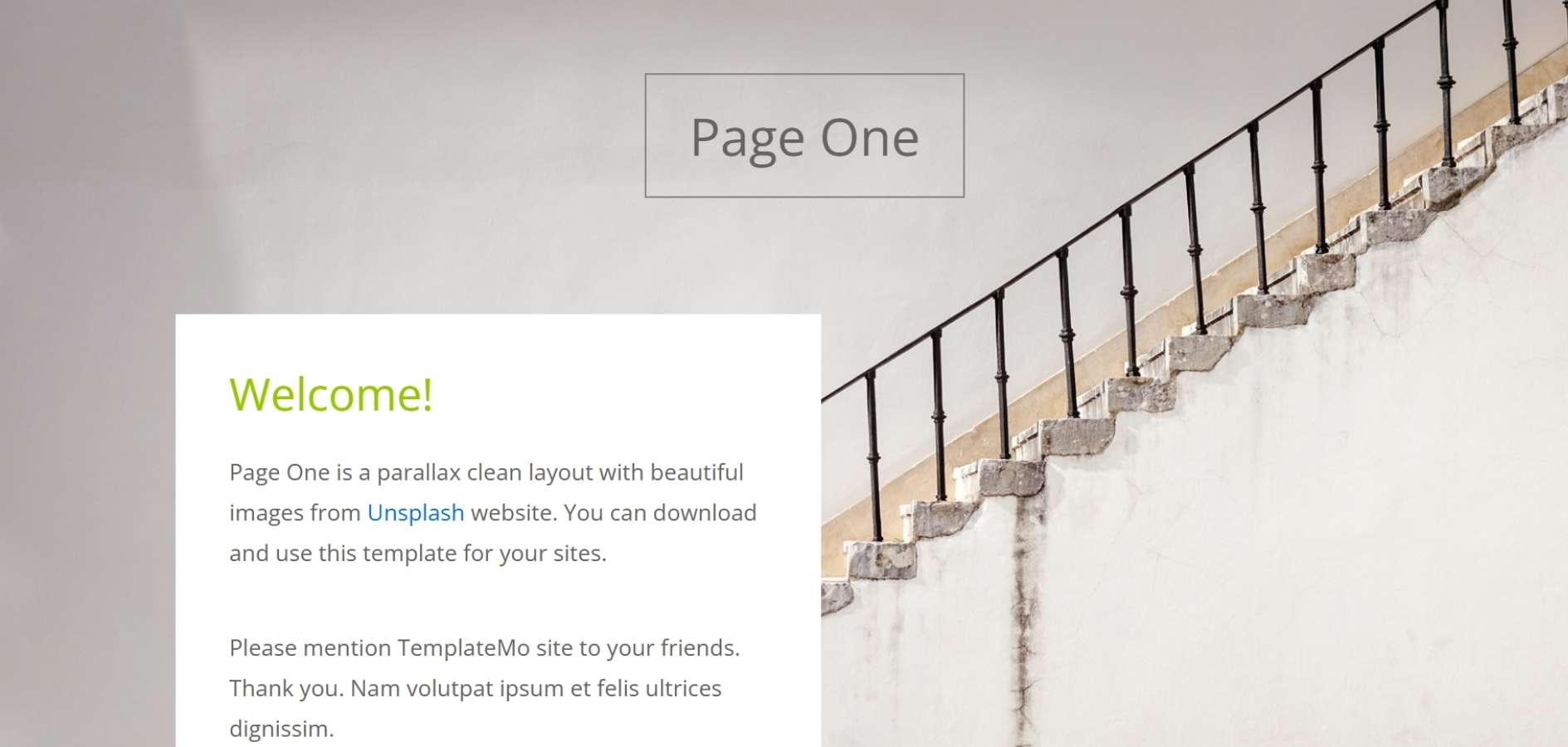 Page One HTML Template Page One HTML Template