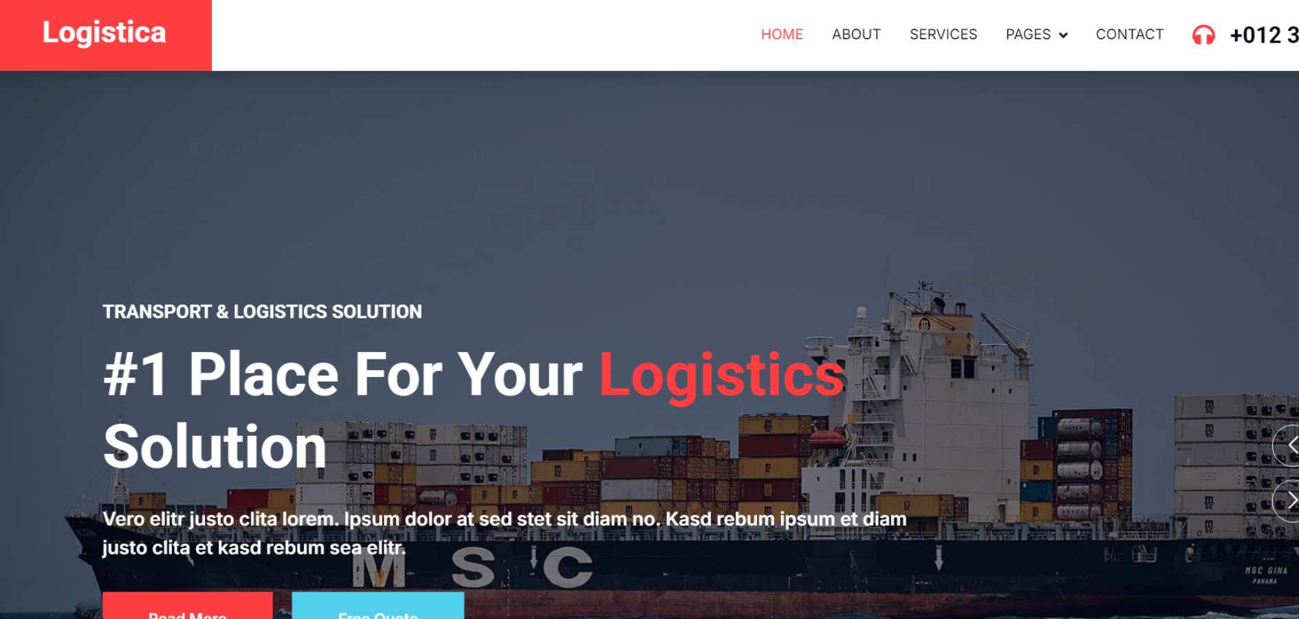 Shipping Company Website HTML Template Shipping Company Website HTML Template