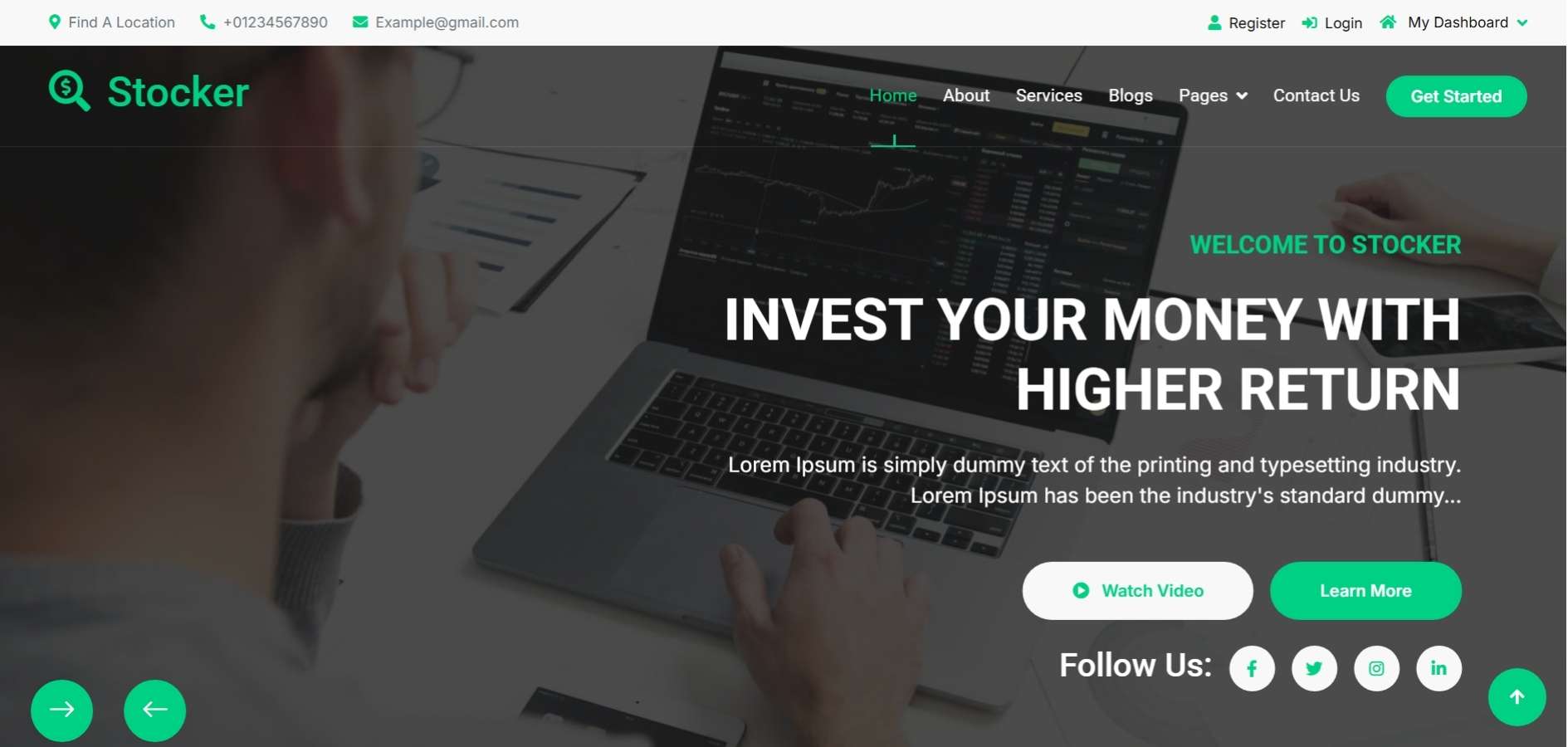 Stock Market Website HTML Template Stock Market Website HTML Template